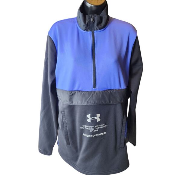 Under Armour ColdGear Mens Medium Pullover Athletic Sweatshirt Kangaroo Pocket - Picture 1 of 13